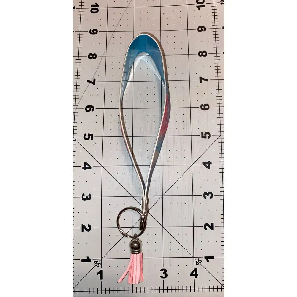 ☀️3/$9☀️ Glitter Mermaid Printed Faux Leather Keychain Holder with Tassel